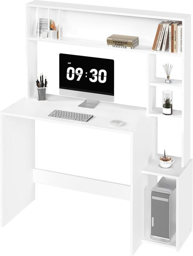 Bureau met Planken voor Kantoor of Kinderkamer – Wit Ruim en Multifunctioneel