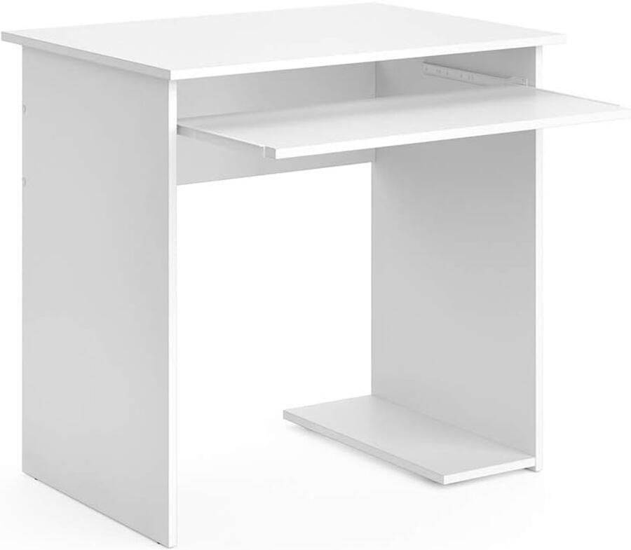 Bureau met Uittrekbare Toetsenbordhouder Wit 80 x 58 cm