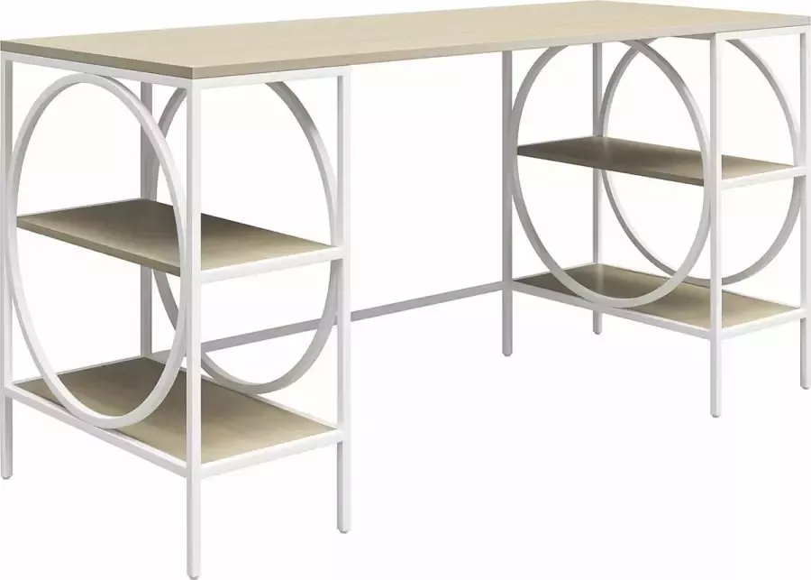 Loft24 Cambridge|Bureau met 2 lades in gelamineerd licht eiken look - Foto 2