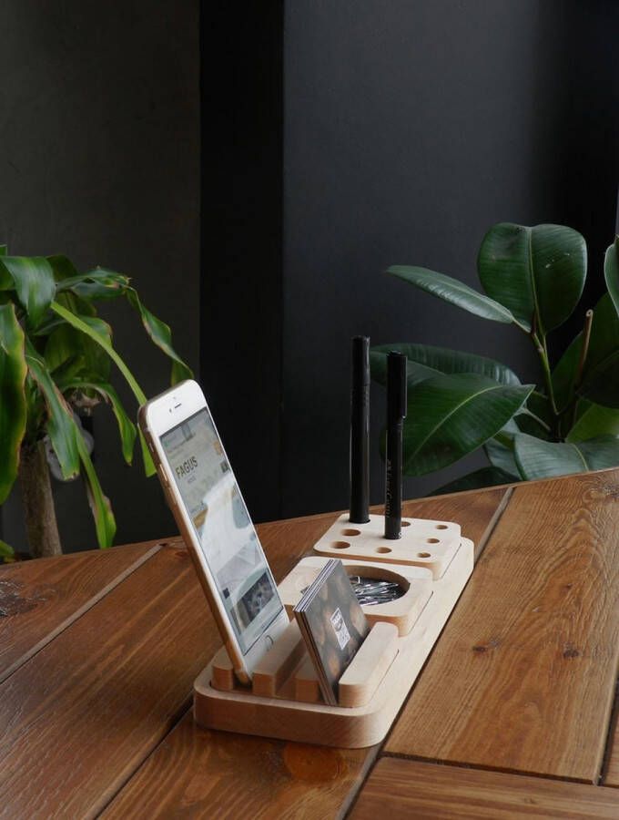 Bureau organizer (3 delig)-Hout organizer -kantoor organizer