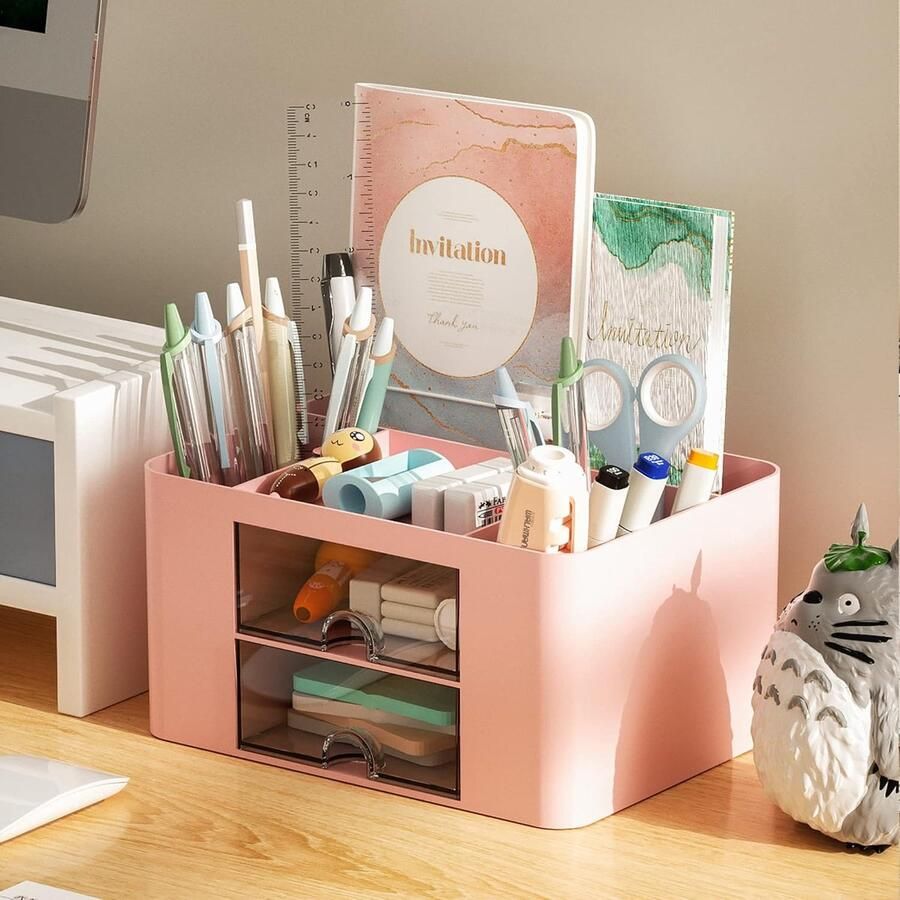 Bureau organizer-Bureauaccessoires-2 Laden Roze