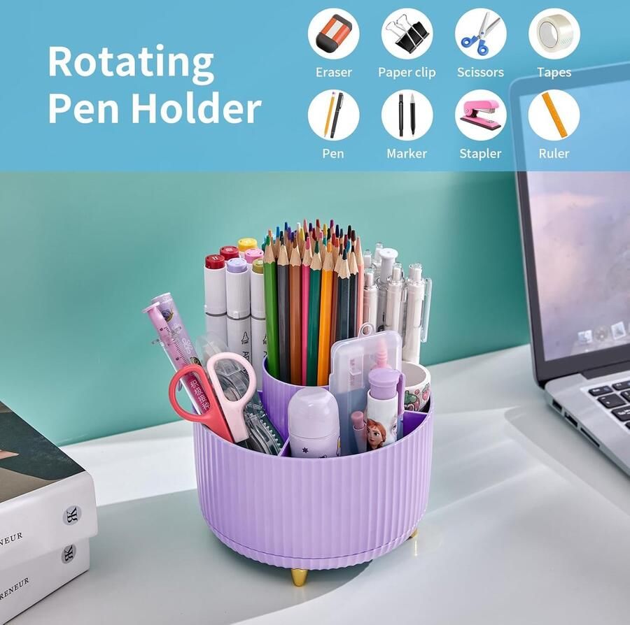 Bureau organizer-Bureauaccessoires- Benodigdheden (Paars)