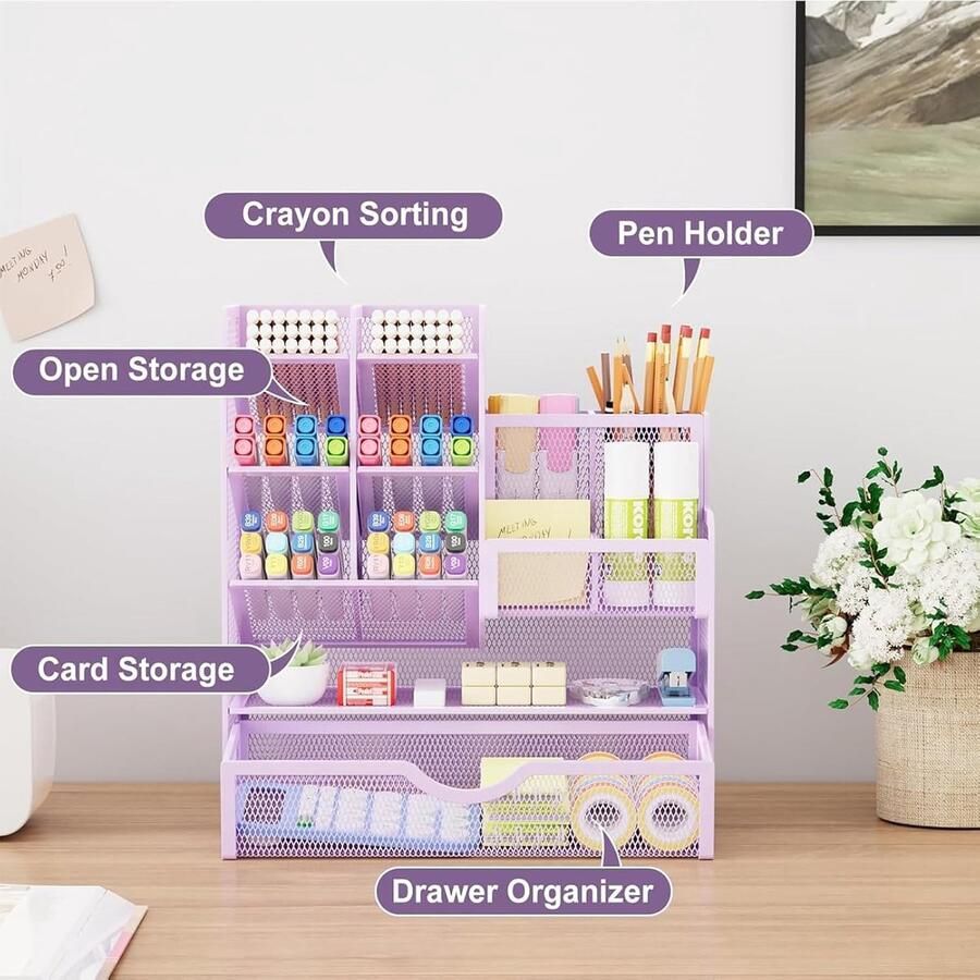 Bureau organizer-Bureauaccessoires-Paars