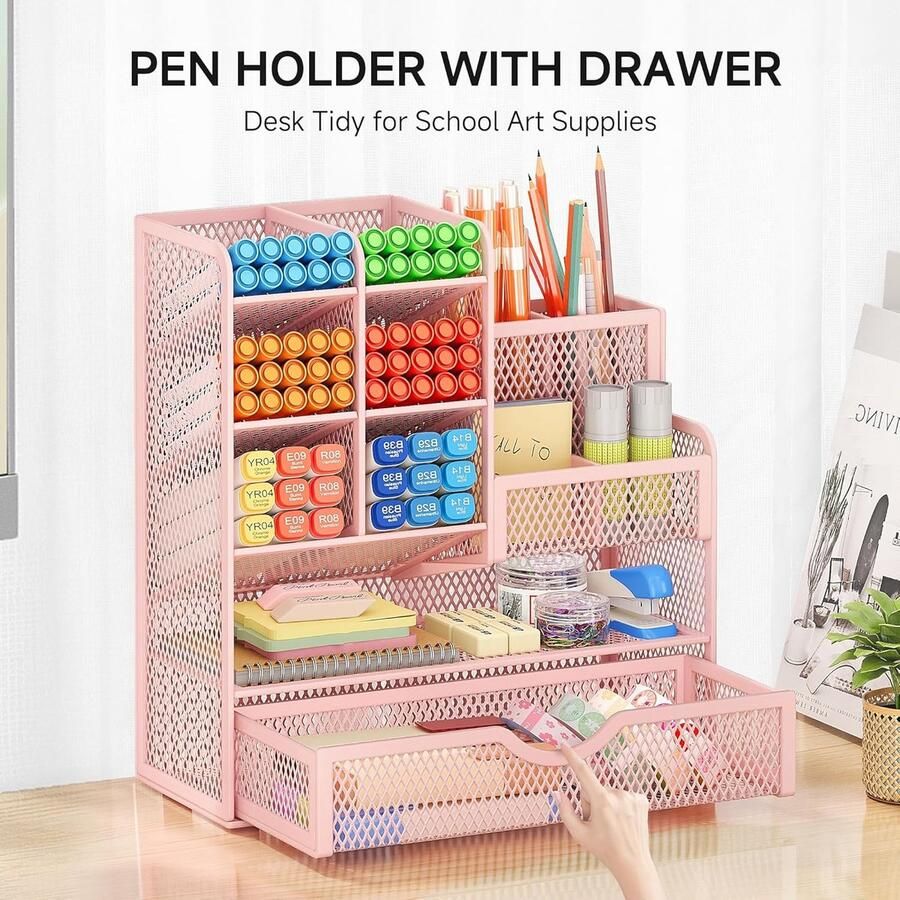 Bureau organizer-Bureauaccessoires-Potlood Houder Pen Pot Bureau Thuis School Kantoor-c