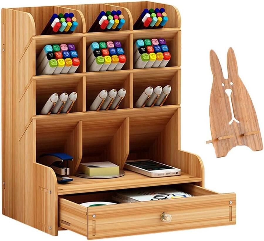 Bureau organizer-Bureauaccessoires-Opbergrek met lade