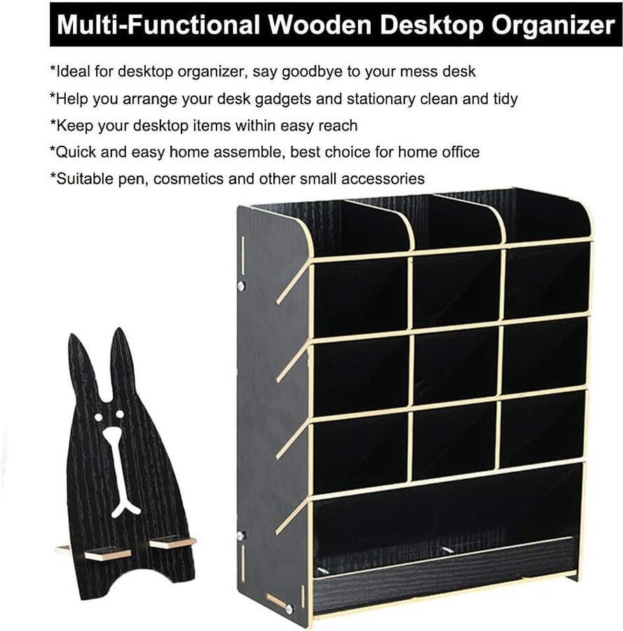 Bureau organizer-Bureauaccessoires-Schoolbenodigdheden Opbergrek met lade-c