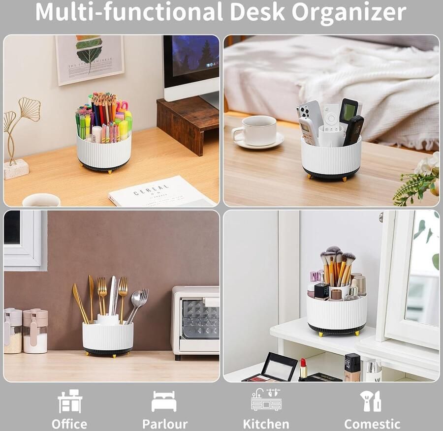 Bureau organizer-Bureauaccessoires-Thuis Kantoor Benodigdheden (Zwart en Wit)-c