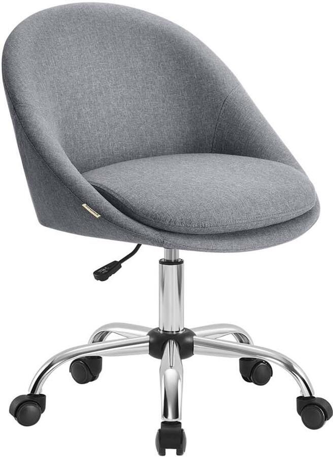 Bureau -stoel Swivel Desk -stoel Ergonomische taakstoel Comfortvulling 60x60x80-90cm grijs