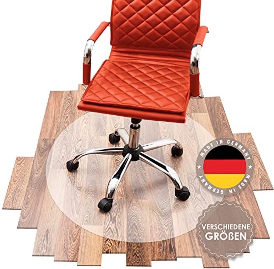 Bureau Stoelmat Katoen Maten Vloerbeschermingsmat voor Bureau Stoel Antislip in Melkwit 90 cm Rond