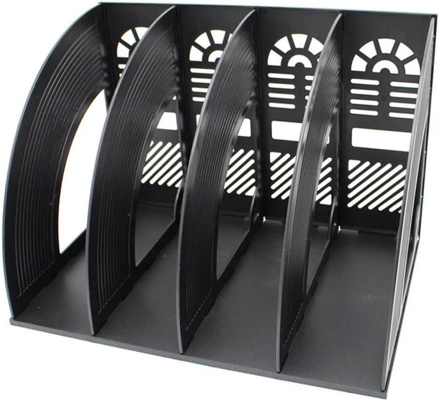 Bureau tijdschriftenhouder 4 vakken kunststof opbergmodule voor papieren tijdschriften boeken documenten kantoor