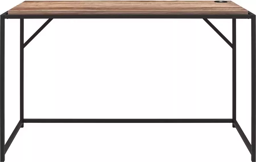 Loft24 Bureau van gelamineerd spaanplaat verweerd eikenhout en frame van zwart metaal