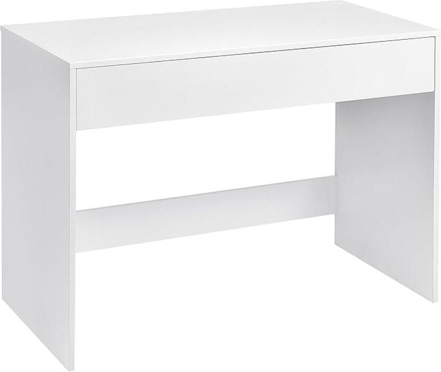 Bureau van met lade Computerbureau 100 cm Kaptafel of Werktafel thuis for Klein kantoor Wit