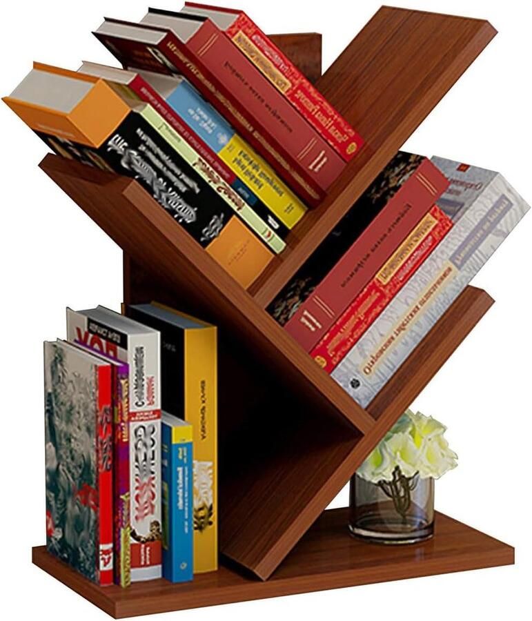 Bureauboom boekenkast houten ladderrek voor boeken kantoor cd woonkamer werkkamer met schroevendraaier multifunctionele presentatieplank GAESHOW D