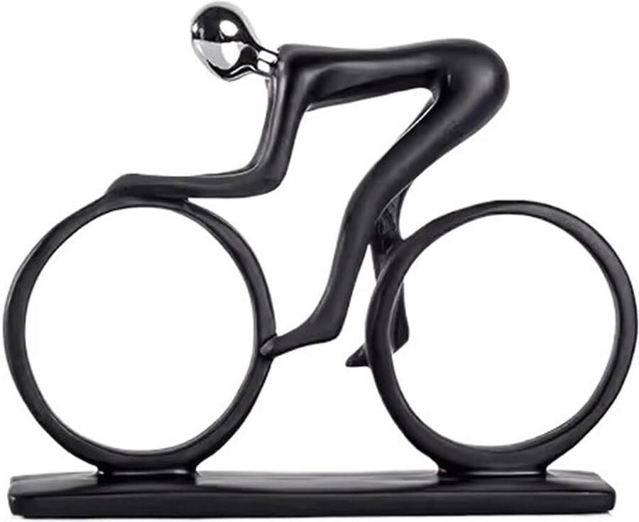 Bureaudecoratie Woondecoratie Creatief fietsornament Milieuvriendelijk hars Geschikt voor bureau woonkamer of studeerkamer 21 cm Zwart