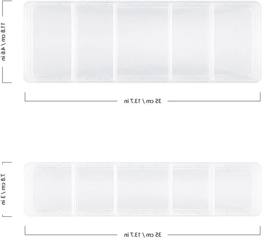 Bureaulade-organizers met 2-size plastic make-up lade organizer opslag bestek gebruiksvoorwerp lade verdelers kast koelkast organizer voor keuken slaapkamer kantoor (transparant)