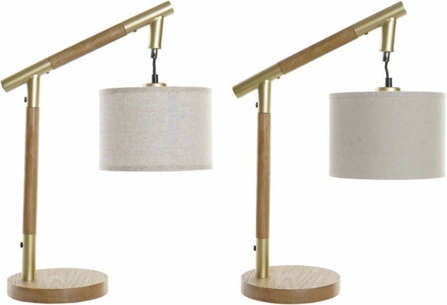 Bureaulamp DKD Home Decor Bruin Katoen Essenhout (36 x 20 x 52 cm) (2 pcs)