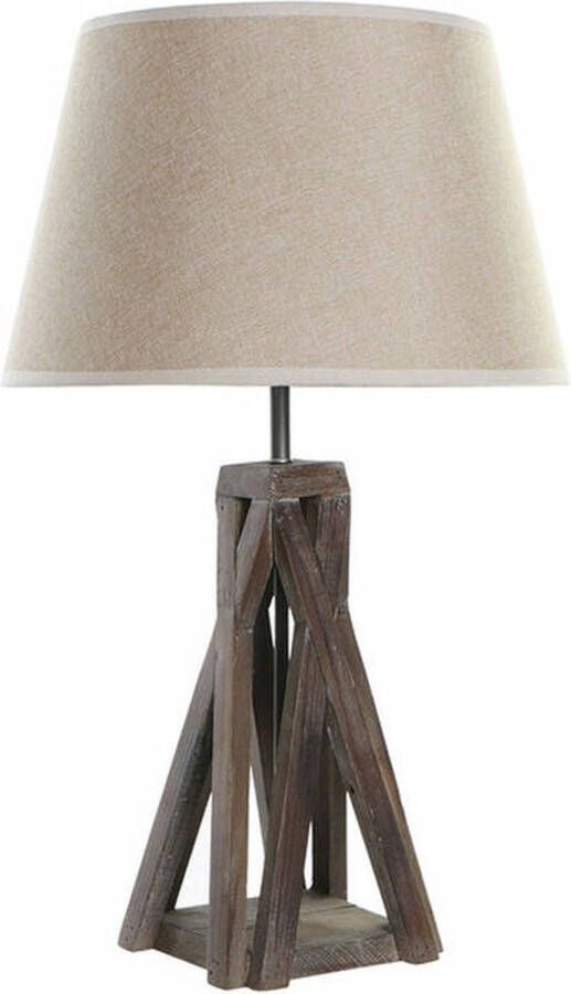 Bureaulamp DKD Home Decor Hout Katoen Donkerbruin (35 x 35 x 56 cm)