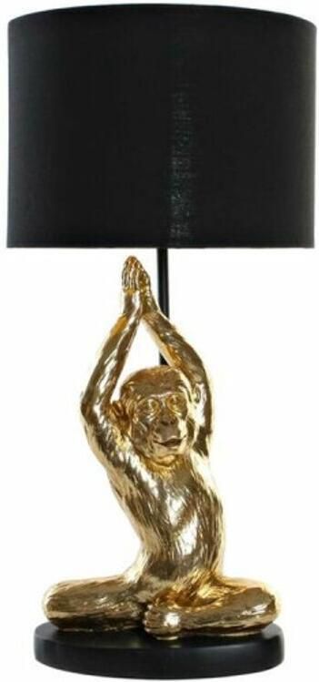 Bureaulamp DKD Home Decor Zwart Gouden Polyester Hars Aap (25 x 25 x 48 cm)