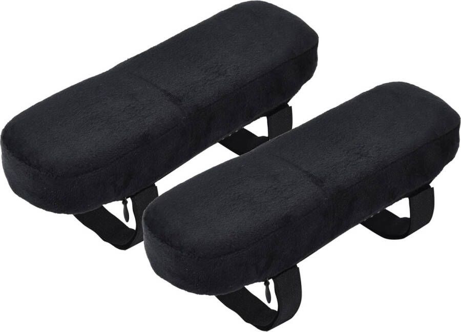 Bureaustoel armleuningen kussen comfortabele stof machinewasbaar antislip bevestiging effectieve pijnverlichting 25 x 10 x 5 cm zwart