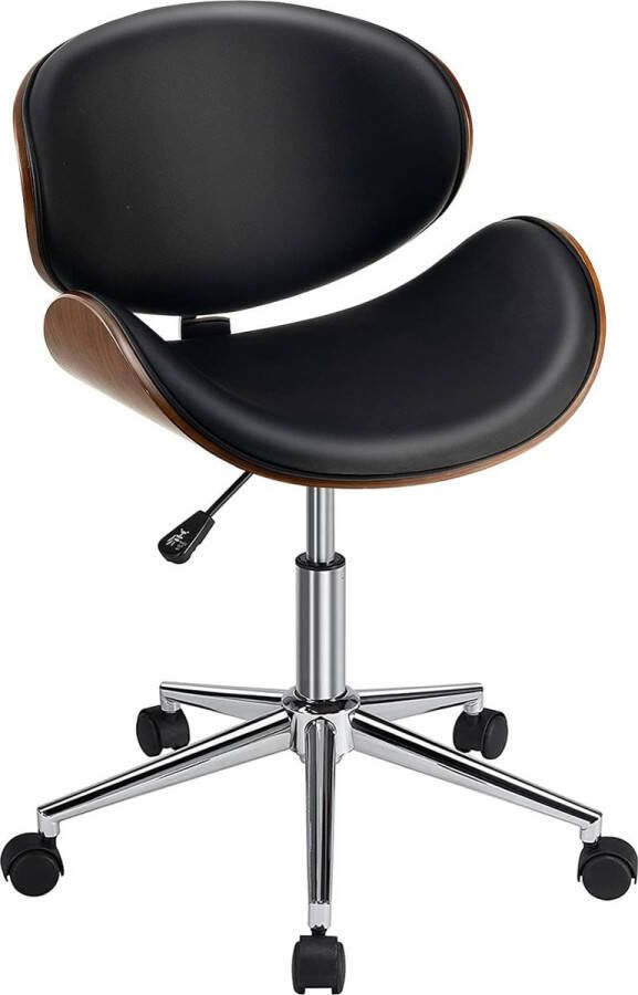 Bureaustoel bughout in hoogte verstelbare draaistoel bureaustoel tot 150 kg belastbaar computerstoel van kunstleer voor werkkamer thuiskantoor