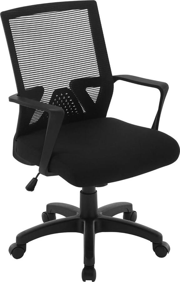 Bureaustoel Computerstoel draaibaar en verstelbaar PC stoel met armleuning Zwart