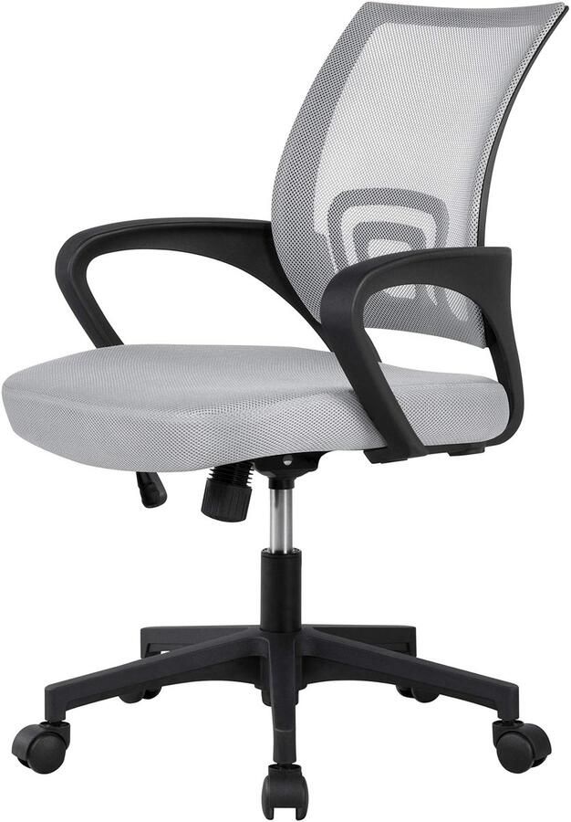 Bureaustoel draaistoel ergonomische bureaustoel met netrugleuning bureaudraaistoel in hoogte verstelbaar computerstoel met wielen armleuning groot zitvlak