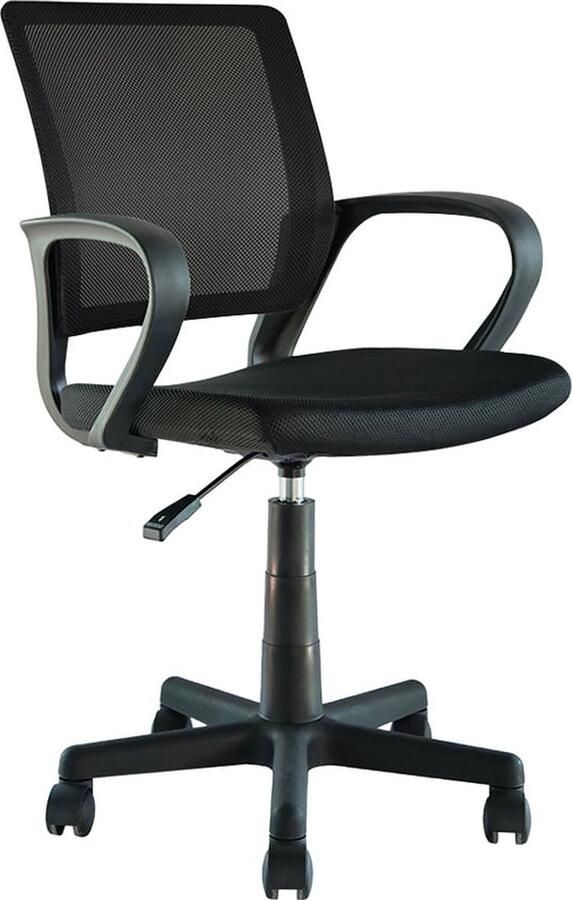 Bureaustoel Eddy Zwart Kunststof Metaal Stof Hoogte 82 cm