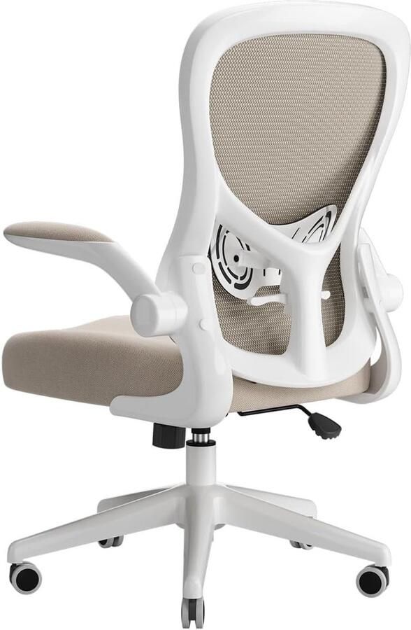 Retadou Bureaustoel ergonomisch bureaustoel computerbureaustoel met opklapbare armleuning en lendensteun draaistoel in hoogte verstelbaar grijs