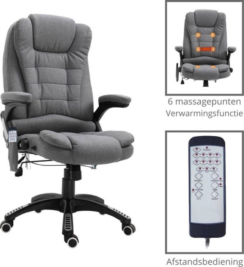 NiceGoodz Bureaustoel ergonomisch Directiestoel Massage stoel Bureaustoelen voor volwassenen Grijs - Foto 1