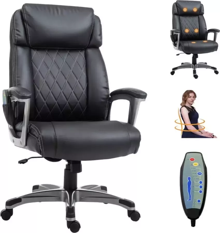 NiceGoodz Bureaustoel ergonomisch Directiestoel Massage stoel Bureaustoelen voor volwassenen Zwart