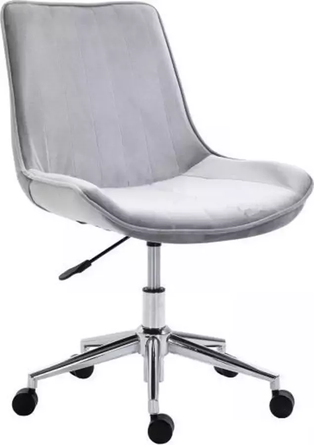 Bureaustoel ergonomisch Bureaustoelen voor volwassenen Bureaustoel Stoel Lage rugleuning 360 graden draaibaar Stof Fluweel Grijs