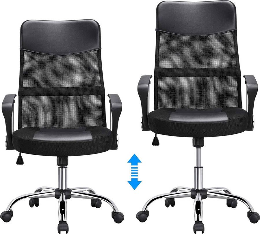 Bureaustoel ergonomische bureaustoel ademende bureaudraaistoel computerstoel met hoge rugleuning van mesh bureaustoel kantelfunctie managersstoel belastbaar tot 135 kg