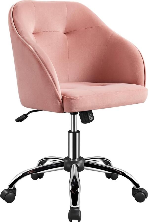 Bureaustoel ergonomische bureaustoel draaistoel in hoogte verstelbaar computerstoel met wielen ademend rolstoel belastbaar tot 136 kg lichtroze Merk: Yaheetech