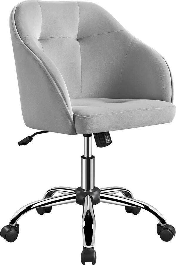 Bureaustoel ergonomische bureaustoel draaistoel in hoogte verstelbaar computerstoel met wieltjes ademend belastbaar tot 136 kg lichtgrijs