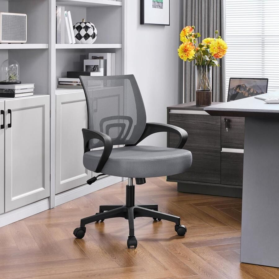 Bureaustoel ergonomische bureaustoel draaistoel managersstoel met netbekleding bureaustoel met armleuningen in hoogte verstelbaar