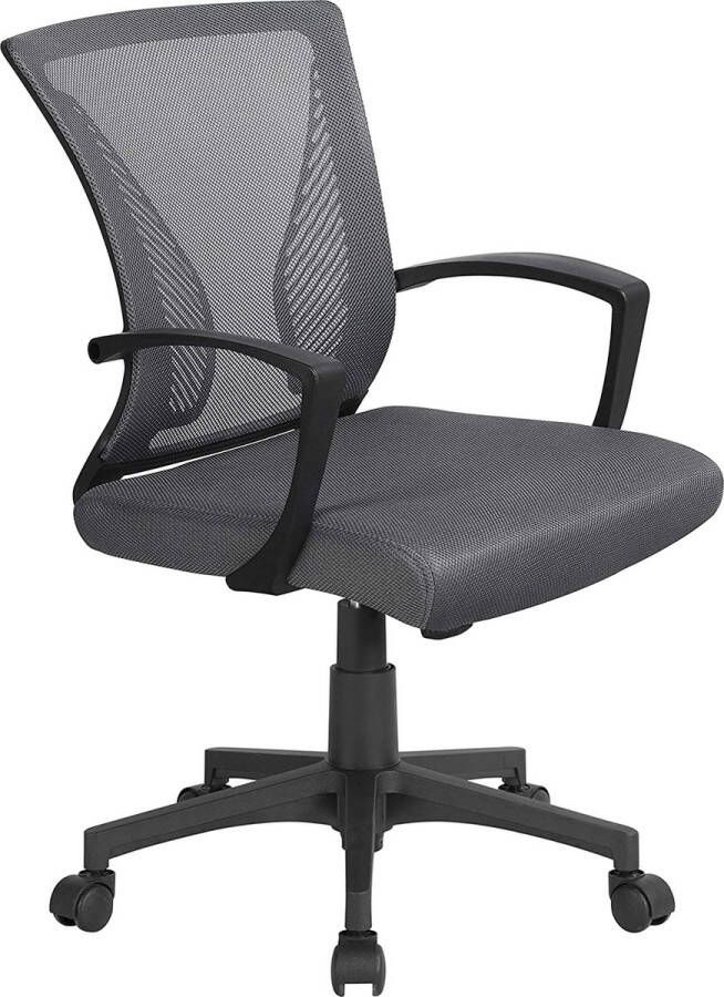 Bureaustoel ergonomische bureaustoel draaistoel werkstoel netstoel met rugleuning en armleuning kantelfunctie dikke bekleding