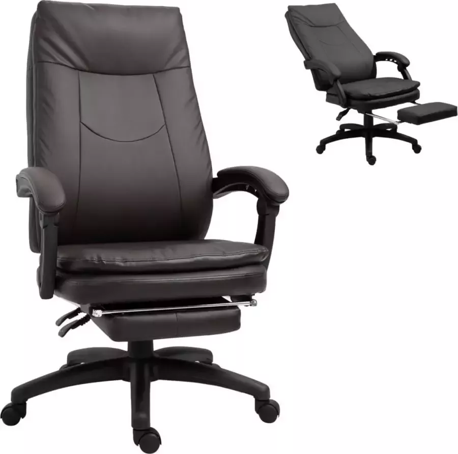 NiceGoodz Bureaustoel Ergonomische bureaustoel Game stoel Gaming stoel Met voetensteun Tot 150 Kg Bruin - Foto 1