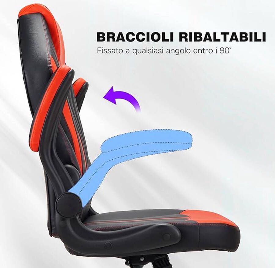 Bureaustoel Ergonomische bureaustoel met verstelbare hoofdsteun Armleuningen Lendensteun tegen rugpijn