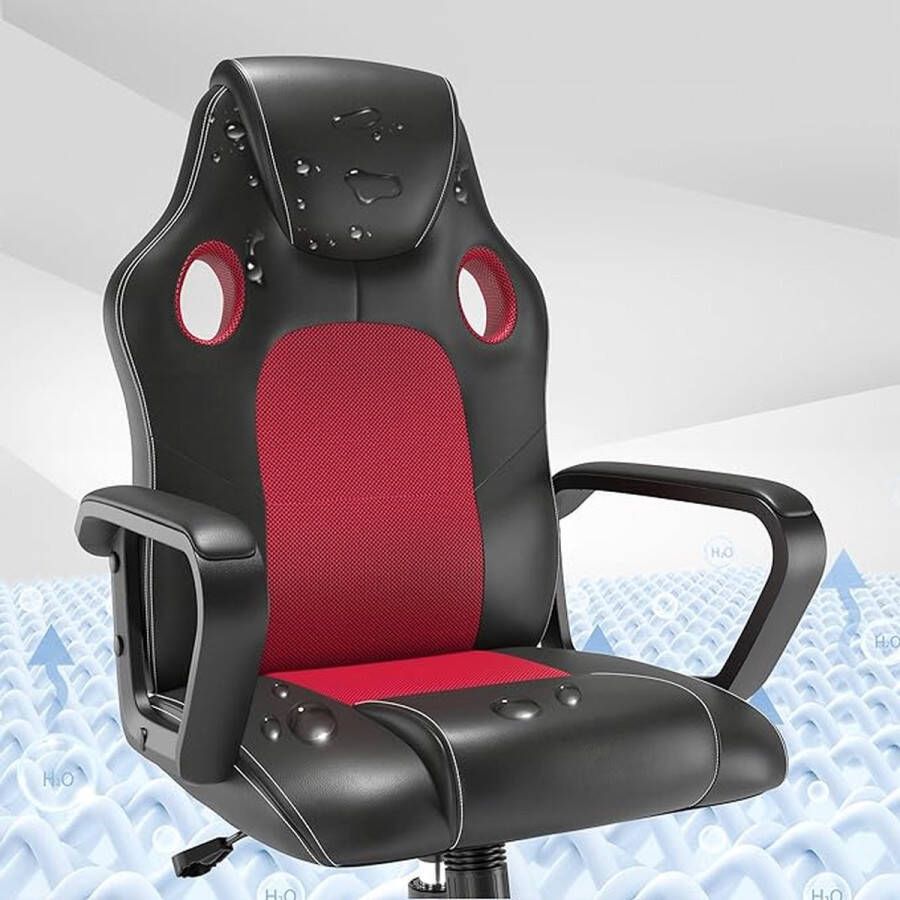 Bureaustoel Ergonomische bureaustoel met verstelbare hoofdsteun Armleuningen Lendensteun tegen rugpijn