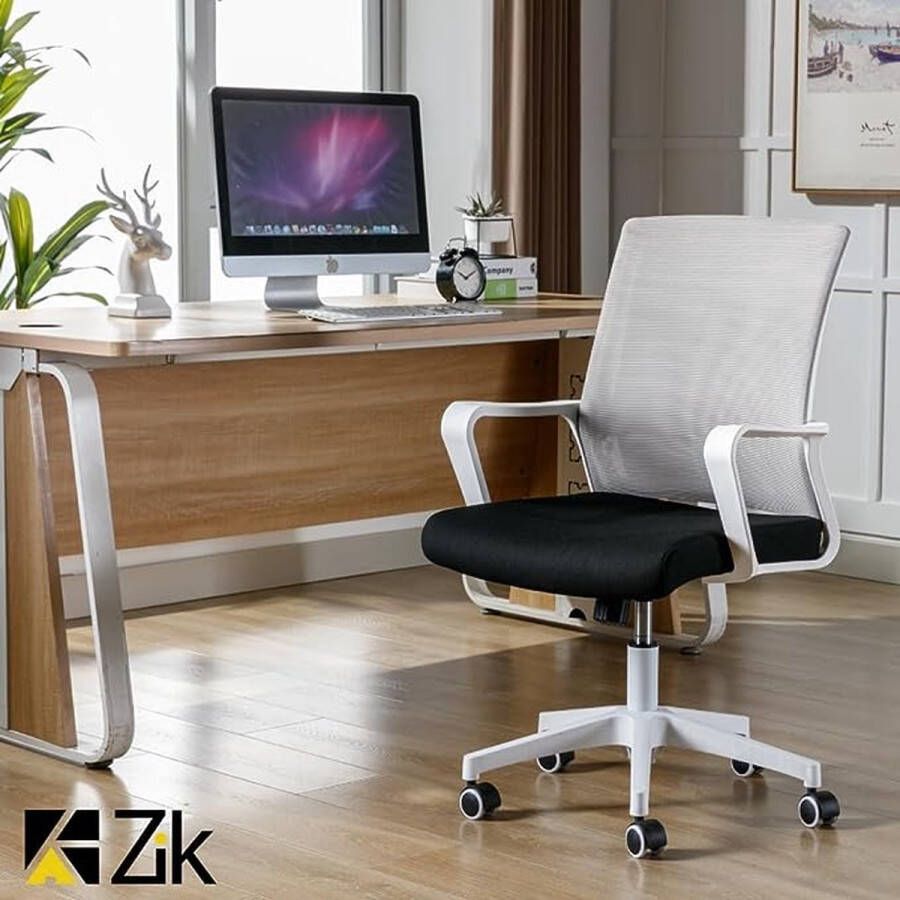 Bureaustoel Ergonomische bureaustoel met verstelbare hoofdsteun Armleuningen Lendensteun tegen rugpijn - Foto 4