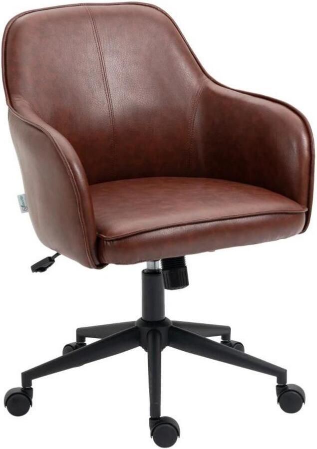 Merkloos Bureaustoel Ergonomische bureaustoel Stoel Draaibaar 58 5 cm x 62 cm x 91 cm Bruin