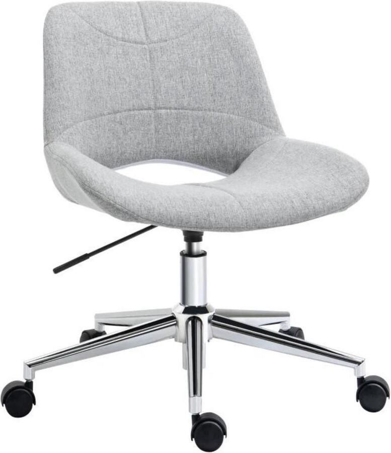 Merkloos Bureaustoel Ergonomische bureaustoel Stoel Draaibaar Grijs 49 x 56 5 x 73-82 5 cm