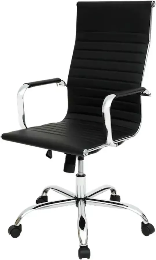 Bureaustoel Ergonomische bureaustoel voor Volwassenen Zwarte bureaustoel Verstelbare werkstoel Kleur zwart Kunstleer -Gamestoel