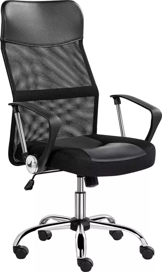 Bureaustoel ergonomische computerstoel 360 graden draaistoel met hoofdsteun rugleuning voor op kantoor of thuiskantoor