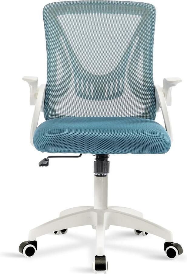 Bureaustoel ergonomische mesh-stoel met 90° opklapbare armleuning draaibare computerstoel met lendensteun verstelbare hoogte rugsteun 360° rotatie gamingstoel voor thuiskantoor