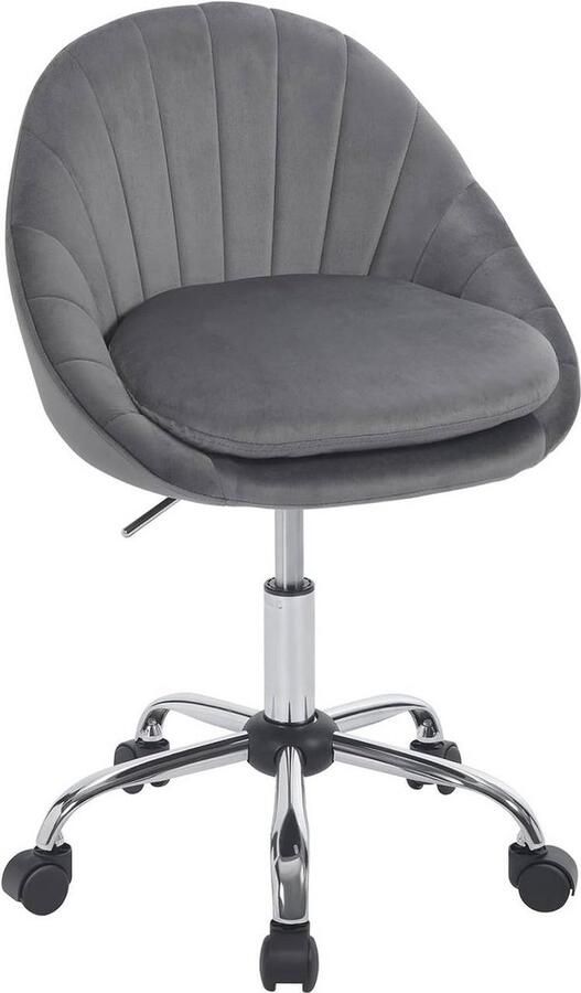 Rootz Living Rootz Bureaustoel Fluwelen bureaustoel Draaistoel Ergonomische cosmeticastoel Dikke dubbele vulling Verstelbare hoogte 52 cm x (72-82 cm) x 52 cm