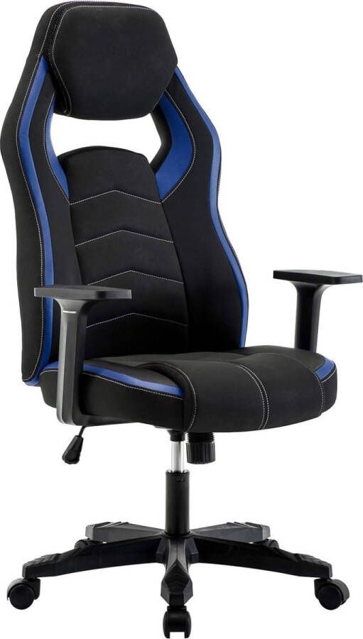 Bureaustoel gamingstoel hoge rug ergonomische computerstoel racing gamer stoel bureaustoel stof verstelbare draaistoel blauw