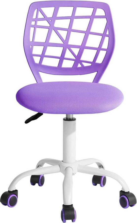 Bureaustoel in hoogte verstelbare stoffen zitting ergonomische werkstoel zonder armleuning paars bureaustoel met een in hoogte verstelbare stoffen zitting ergonomische werkstoel zonder armleuning paars