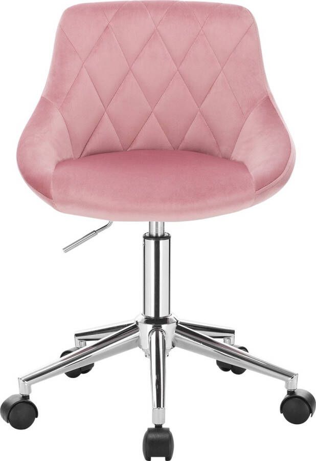 Dripio Bureaustoel Kayson Voor volwassenen Roze Op wielen Ergonomische bureaustoel Velvet In hoogte verstelbaar