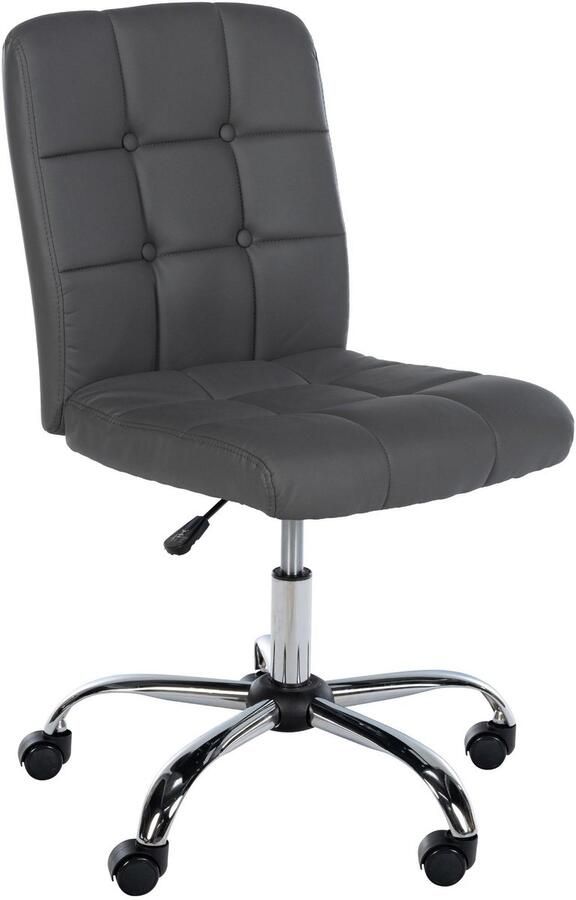 CLP Trenton Bureaustoel ergonomische werkkruk op wielen met rugleuning voor volwassenen in hoogte verstelbaar kunstleer grijs